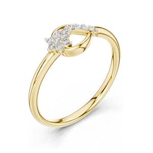 0.101 CT Lab-Grown Diamond <b>Wave</b> <b>Ring</b> for Women VVS-VS EF Clarity 18KT, 14KT, 10KT Gold & 925 <b>Silver</b> Rose, Yellow, White - Product Image 4