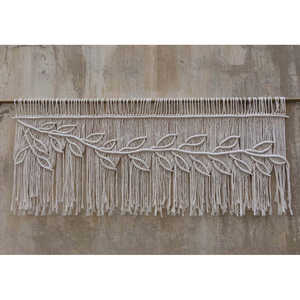 Rideau Bohème en Coton Fait Main, Cantonnière Murale Artisanale en Bois, Tapisseries pour Décoration Intérieure - Product Image 1