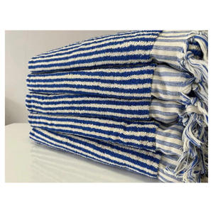 Stripe Printed Handloomed Turkish 100% Cotton Peshtemal Hammam Bath <b>Towel</b> Multi-purpose 90x180cm 900gr - Product Image 1