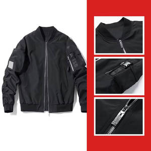 Chaqueta de bombardero clásica Vintage para hombre para invierno, tela vaquera gruesa con cuello levantado, técnica lavada, cierre de cremallera de talla grande - Product Image 6