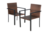 Chaise de jardin en rotin PE simple BeNK avec structure en acier, chaise minimaliste en osier pour patio extérieur, cour, parc, villa, hôtel