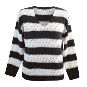 Maglione Casual con scollo a V maglione da <span class=keywords><strong>donna</strong></span> maglia invernale con Design a righe in <span class=keywords><strong>cotone</strong></span> <span class=keywords><strong>maglieria</strong></span> per Computer Cardigan da <span class=keywords><strong>donna</strong></span> - Product Image 3