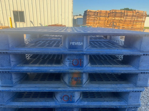 Palettes en plastique usagées 44x56 et palettes d'entrepôt en plastique vert à vendre - Product Image 3