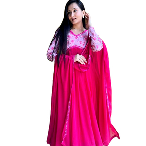 Aanrakli salwar kameez ลายคอแฟนซีสำหรับผู้หญิงและเด็กผู้หญิงสวมใส่สบายในทุกวันและฤดูร้อน - Product Image 1