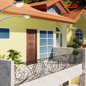 Idées de garde-corps de balcon de villa en fer forgé moderne de qualité supérieure pour renforcer instantanément l'attrait et la valeur architecturale - Product Image 2