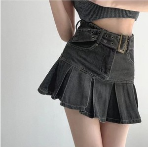 Womens Retro <b>Blue</b> Denim Skirt High Waisted Thin A Line Long Jeans Female Korean Version from Bangladeshi manufacture - Product Image 5