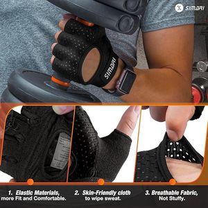 Guantes de Gimnasio de Alta Calidad en Cuero para Levantamiento de Pesas, Entrenamiento, Cross Training, Actividades al Aire Libre, Unisex, con Dedos Cortos - Product Image 3