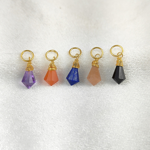 Alambre envuelto cornalina piedra preciosa facetada gota encanto colgante DIY hecho a mano encantos joyería encantos únicos - Product Image 5