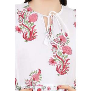 Robe maxi bohème en pur coton, taille élastique, douce, respirante, vêtements durables, cadeau idéal pour elle, pour les occasions de jour, XS ODM - Product Image 2