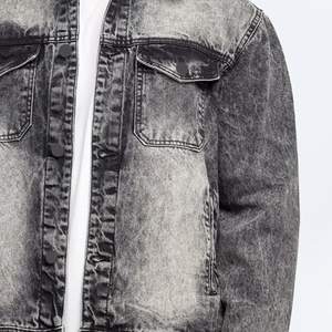 Veste en jean noir SUN FADE hommes automne nouveau Style rétro veste hommes coupe ajustée coton vêtements d'extérieur vestes 2026 - Product Image 6