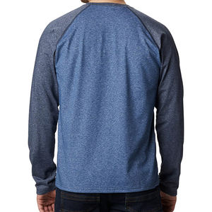 Promoción al por mayor secado rápido de los hombres de poliéster Spandex cuello redondo Camiseta de manga larga resistente a los rayos UV de punto sólido cuello redondo Stock - Product Image 2