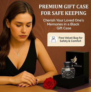 Deep Black and Gold Platinum Brass Cremation <b>Urn</b> for Adult Human Ashes <b>Large</b> Handcrafted Funeral Memorial <b>Urns</b> Brass <b>Urn</b> - Product Image 3