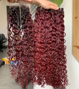 Extensions de cheveux vierges Remy humains non transformés de 30 pouces bouclés naturels du vendeur Style Curl italien trame unique vagues du Vietnam - Product Image 3