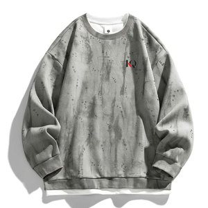 Sweat-shirt décontracté pour homme en coton 100% pour l'hiver, col rond, design uni minimaliste, respirant, séchage rapide, léger - Product Image 1