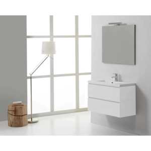 Modern 80cm <b>White</b> Bathroom Cabinet with <b>Drawers</b> Miami <b>Set</b> - Product Image 2
