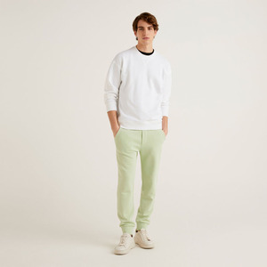 Pantalon de Jogging 100% Coton Vert Menthe pour Homme de Haute Qualité Respirant Taille Moyenne Style Décontracté Personnalisable - Product Image 3