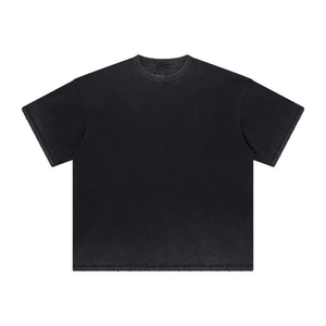 Camiseta Larga Unisex con Efecto Ácido, 100% Algodón, Estilo Urbano, Diseño Vintage Lavado, Patrón Liso, Ringer para Hombre, Ropa Casual - Product Image 6