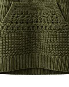 Custom <b>Womens</b> Olive Green Knitted Hoodie <b>Sweater</b> Long Pullover Cable Knit Warm Winter Hooded Top With Pocket Casual Loose Fit - Product Image 6