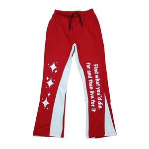 Custom Men's Sweatpants Joggers Pant <b>Drawstring</b> Waist Flared Pattern Logo Embroidery Side Striped Baggy Sweatpants Men <b>Trousers</b> - Product Image 3