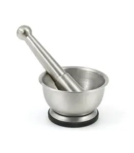 Aço inoxidável Food Garde Cozinha Parede Dupla Não Deslizante Cozinha Pugging Farmácia Herb Milling Bowl E Pestle