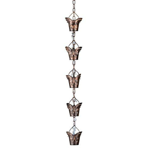 Chaîne de pluie en métal argenté de différents designs pour la maison et le jardin, gouttière décorative suspendue pour fleurs, gouttière de descente d'eau - Product Image 6
