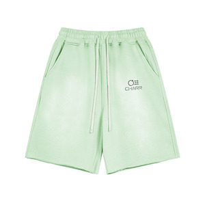 CHARR Men's Solid Gray Cotton Bermuda <b>Shorts</b> Drawstring Waist Casual Style Front Logo Pocket Design - Product Image 3