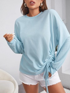 Jersey de lana de algodón de gran tamaño personalizado para mujer de la mejor calidad 2025, sudaderas de manga larga de estilo informal de punto para frente de invierno - Product Image 2