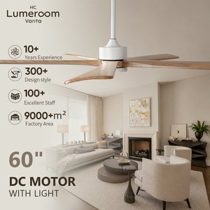 USA In Stock Solid Wood <b>Ceiling</b> Fan with <b>Light</b> 60 Inch 5 Blade Design Quiet Reversible DC Motor with <b>Remote</b> <b>Control</b> - Product Image 1