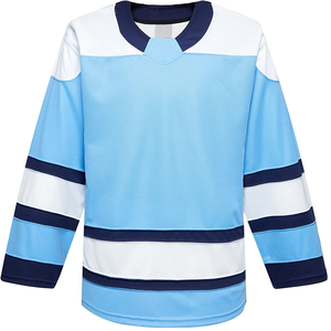 Camisetas de Hockey sobre Hielo Sublimadas Personalizadas al por Mayor, 100% Poliéster, Transpirables, de Secado Rápido, Resistentes al Viento, Antibacterianas, con Logotipo Personalizado OEM - Product Image 2