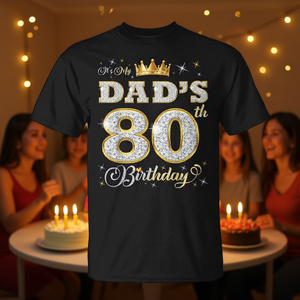 È il regalo per il 80° compleanno di mio padre: maglietta personalizzata per il papà di 80 anni - Product Image 3