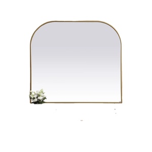 Miroir décoratif de salle de bains de cadre de miroir de fer d'or rond moderne adapté aux besoins du client - Product Image 1