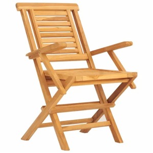 Elegant Outdoor Teak Wood Dining Set with <b>Foldable</b> Chairs and Round <b>Table</b> for Patio and <b>Garden</b> - Product Image 4
