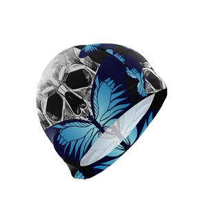 Vente en gros de bonnet jacquard personnalisé pour hommes, broderie 3D de grandes lettres, manchette tricotée, rayée, pompon, imperméable, logo imprimé en coton - Product Image 3