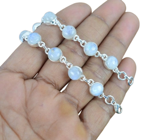 Boho Style 925 Sterling Silver Moonstone <b>Gemstone</b> <b>Bracelet</b> Jewelry Handmade Silver <b>Bracelet</b> Jewelry for Women Wedding Gift - Product Image 1