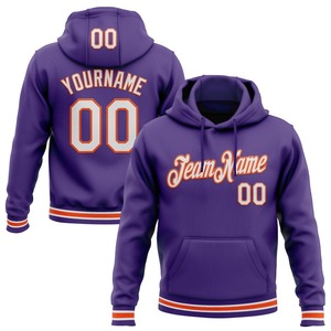 Custom Stitched Purple White-Orange Sports Pullover Sudadera con capucha - Product Image 1
