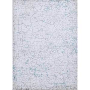 Tapis en soie de bambou noué à la main gris-entropie et noir AKBS-5501 pour adolescents, tapis rectangulaire abstrait pour salon et couloir - Product Image 1