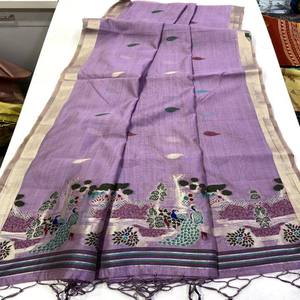 Sari de Algodón Munga VASTRA COTTAGE con Elegante Diseño de Tejido, Blusa Tradicional Informal, Atuendo Étnico Indio - Product Image 2