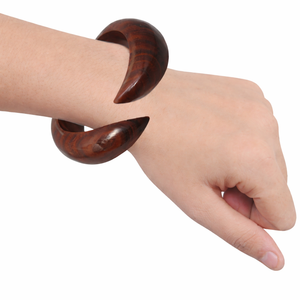 Bracelet en bois massif artisanal, bracelet en bois massif à facettes, bracelet minimaliste, bijoux tendance pour femmes - Product Image 3