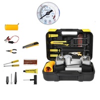 Kit de réparation de pneus, gonfleur d'air, pompe à pneus, accessoires de voiture, boîte à outils, compresseur d'air pour voiture