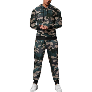 Chándal atlético de dos piezas de alta calidad personalizado para hombre, chándal con cremallera con logotipo y tallas activas - Product Image 1