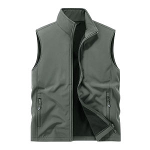 Ropa de trabajo de la mejor calidad, chaleco de concha suave para adultos al aire libre, sin mangas, con cremallera, hecho de poliéster, a prueba de viento, chaleco Softshell de secado rápido - Product Image 1