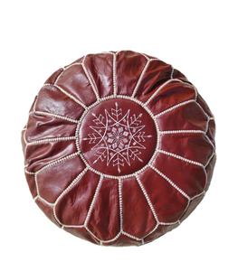 Pouf ottoman artisanal en cuir véritable, coussin de sol bohème, design artisanal, écologique, doux, pliable, décoration intérieure, entrepôt - Product Image 1