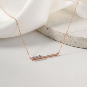 Joyería fina clásica de lujo de oro amarillo sólido de 18 quilates collar de barra de diamante y zafiro lavanda de diseño personalizado con cadena de eslabones - Product Image 4