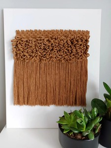 Décoration murale en macramé marron, art mural parfait pour la décoration de la maison, salon, chambre à coucher et style de pièce personnelle, en provenance d'Inde - Product Image 4