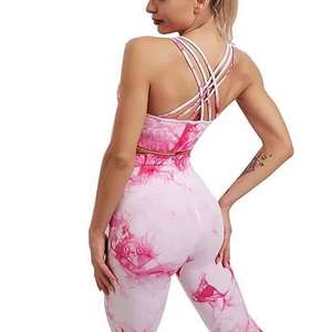 Leggings de yoga et soutien-gorge de sport à séchage rapide, ensembles pour femmes, respirants, OEM, étiquette privée, vêtements de sport personnalisés en 2 pièces - Product Image 6