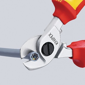 Cortador de Cables Cromado con Certificación VDE de 165 mm, Mangos Multicomponentes, Ojal de Montaje KNIPEX - Product Image 4