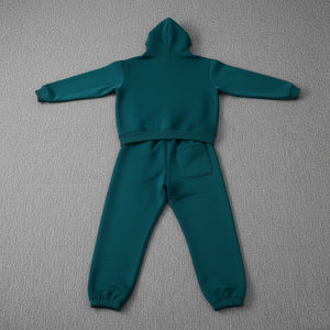 Set <span class=keywords><strong>2</strong></span> Pezzi Personalizzato OEM/ODM in Pile 100% Cotone, Felpa con Cappuccio e Pantaloni Jogger Tinta Unita con Logo Ricamato per Donna - Product Image 2