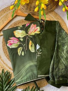 Royal Elegance Our Printed Juhi Silk Saree Contraste Color Hand Work Pallu Indian Women Best Selling Wedding Classic Party Wear - Product Image 5