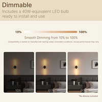 Lampu Dinding LED Tubular Hitam Matte Mewah Modern Berkualitas Tinggi, Lampu Dinding Kamar Tidur Villa dengan Batang Panjang dan Bodi Kaca Kustom