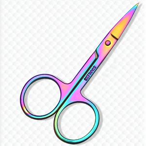 Titanium Multi Color Coated Stainless Steel Beauty Cuticle and <b>Nail</b> Cutting <b>Scissors</b> Durable Right-Handed Made in Pakistan - Product Image 1